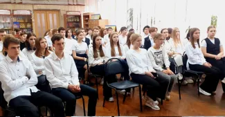 Диалог с лицеистами о русском языке в библиотеке им. Пушкина