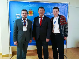 Преподаватели ВГСПУ с министром образования и науки республики Калмыкия Александром Кимом 